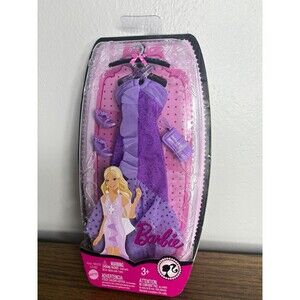 Barbie Fashionistas Fashion Fever Purple Lavender Prom Party dress w/accessories